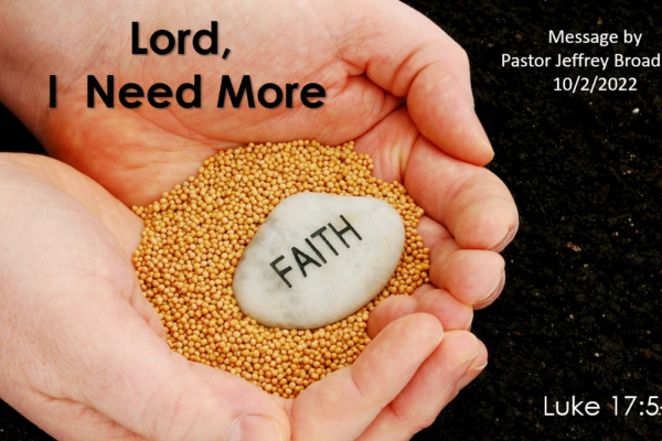 picture of cupped hand filled with mustard seeds and a stone with the word "Faith" written on it