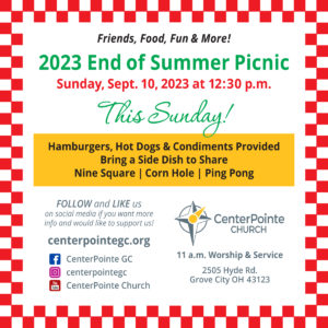 2023 End of Summer picnic flyer